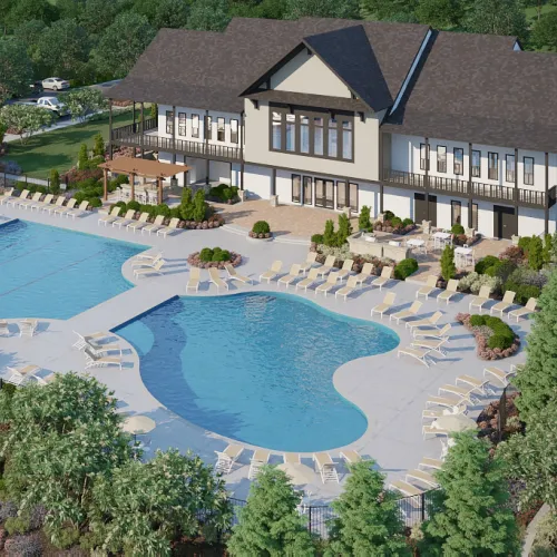 a large house with a swimming pool