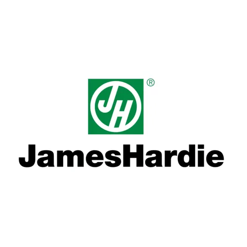Logo of James Hardie, featuring green and black colors with the initials JH prominently displayed.