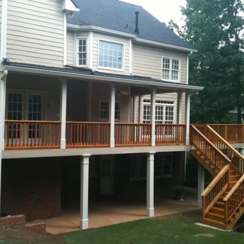 a house with a deck