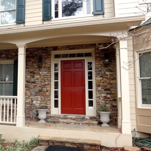 a house with pillars