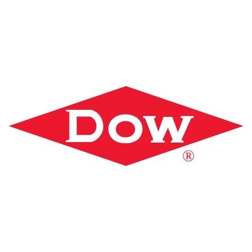 Dow logo featuring a red diamond shape with white lettering.