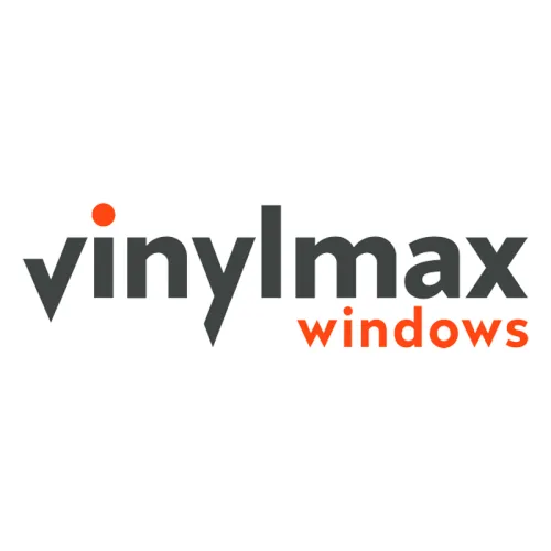 VinylMax Windows company logo with bold gray and orange text on a white background.