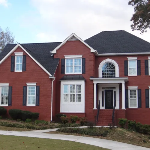 an atlanta home after a roof replacement by exovations