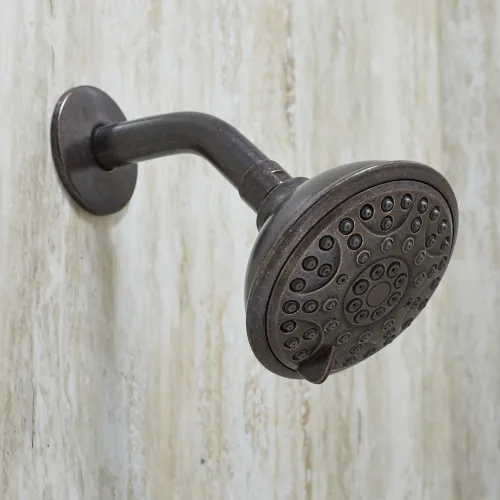 a close up of a shower head
