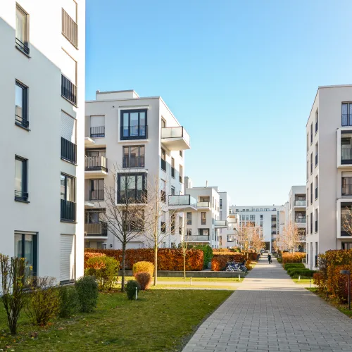 a path between buildings