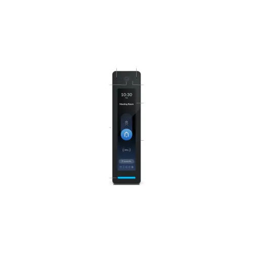 Sleek black electronic device with digital display, showing time and wireless charging icon on screen.
