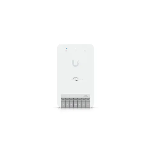 White electronic device with multiple gray switches arranged in two rows on a white background