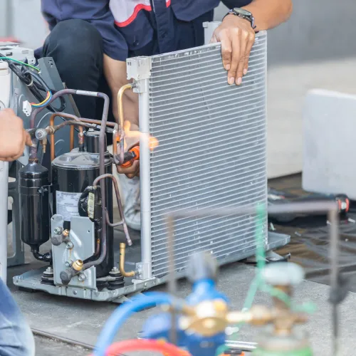 a person working on a machine