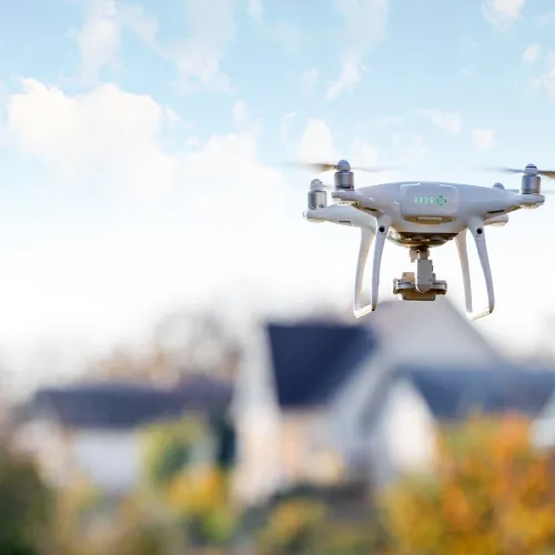 a drone flying in the air