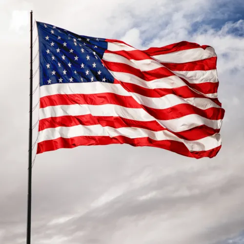 a red white and blue flag for VA Loans