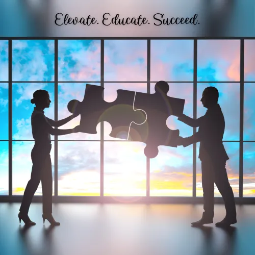 a group of people walking towards a large window