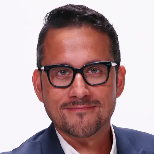 a man wearing glasses