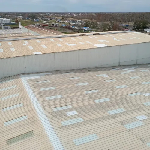 a roof with a lot of solar panels