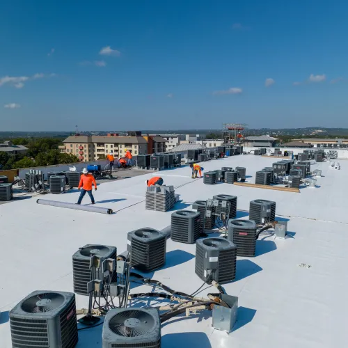 a person standing on a rooftop
