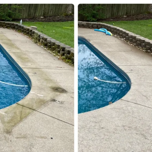 a pool with a slide