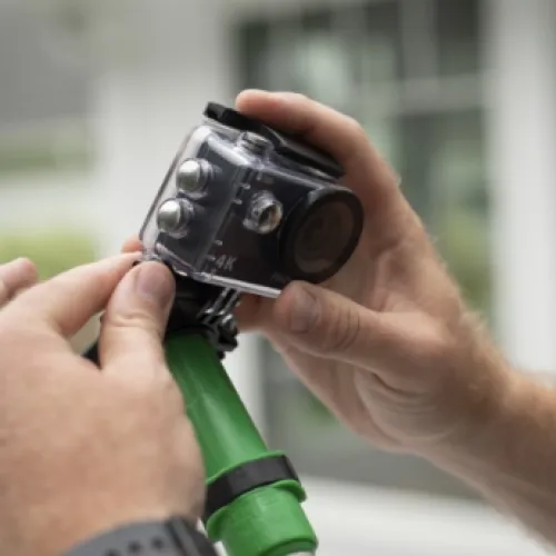 a person holding a camera