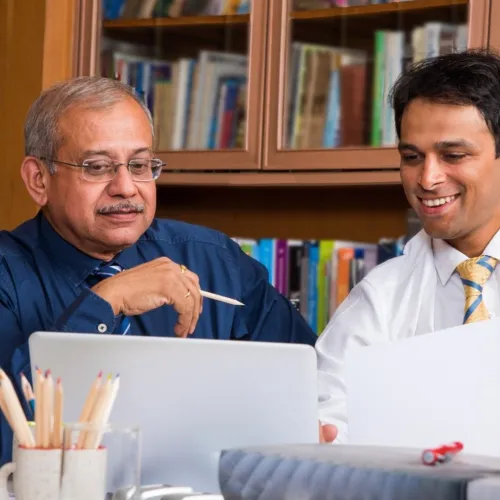 two people in an office