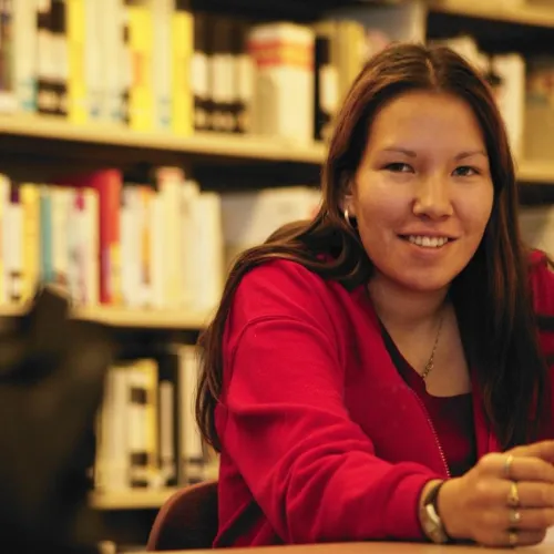 woman in the library
