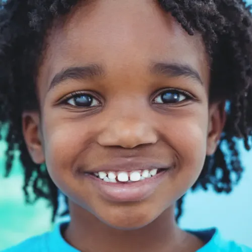 a close-up of a person smiling