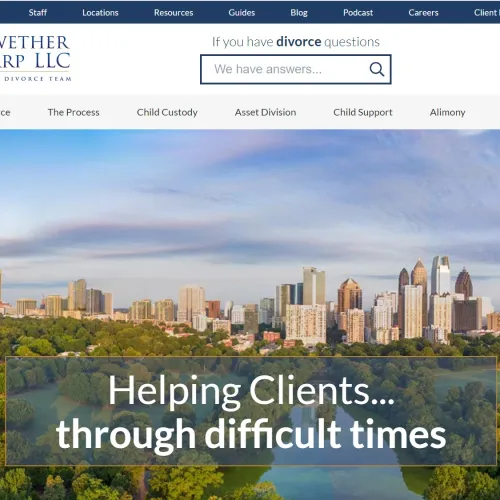 Meriwether & Tharp divorce law firm website with thousands of pages of free divorce information.