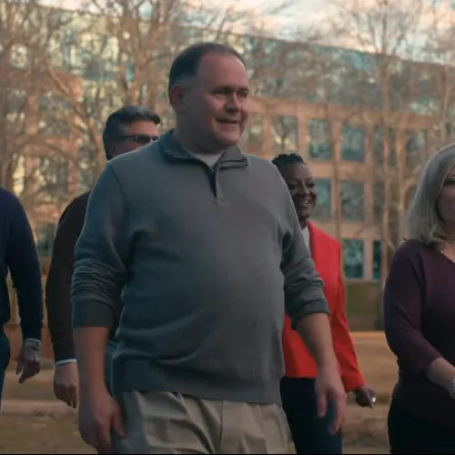 a group of people walking