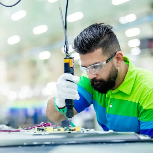a man holding a tool