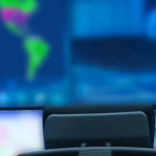 a group of computer screens