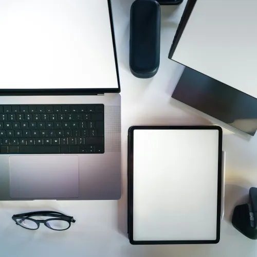 a laptop and a tablet