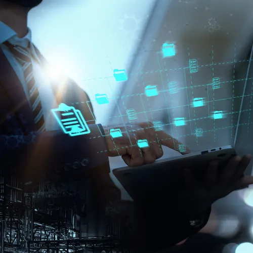 a person using a tablet