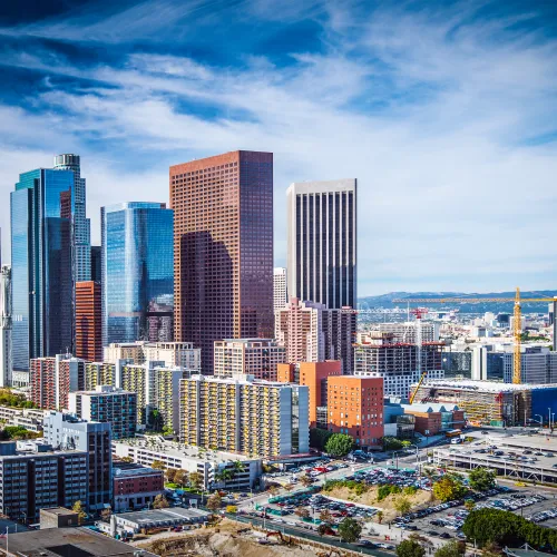 a city with tall buildings