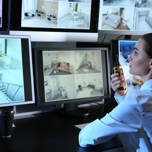 a person sitting in front of a computer