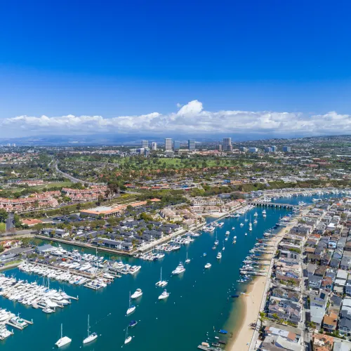 a city with a body of water