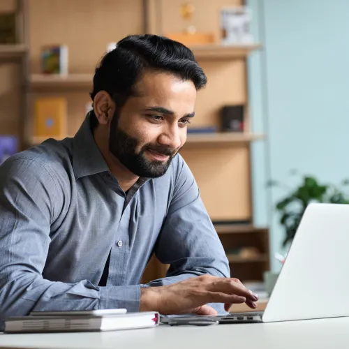 a man working on his laptop