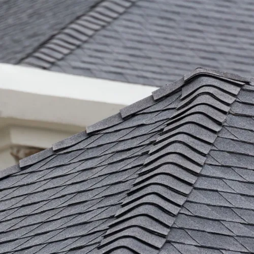 a roof with solar panels