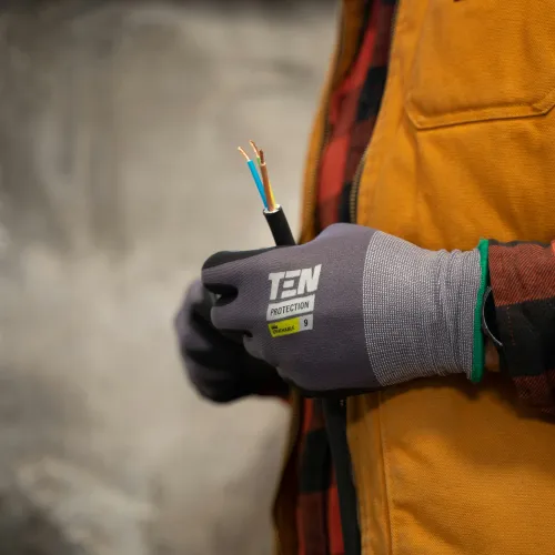 a person wearing gloves