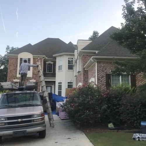 a car parked in front of a house
