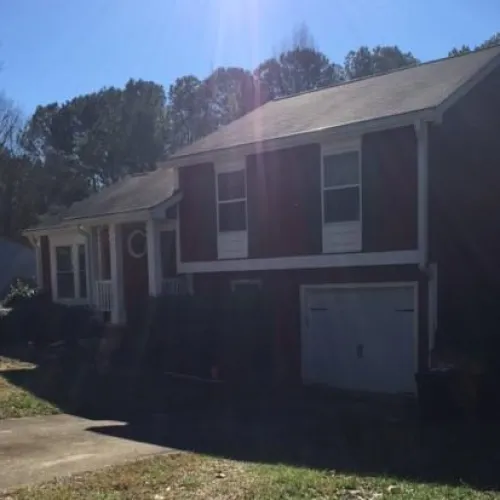 The front view of a house