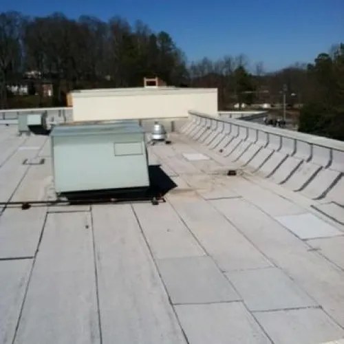 The roof of a building