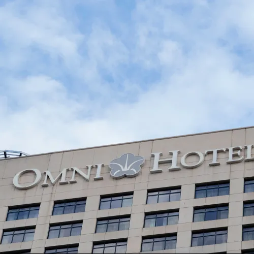 a building with a sign on it
