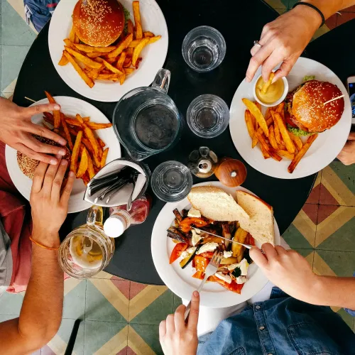 people eating at a table