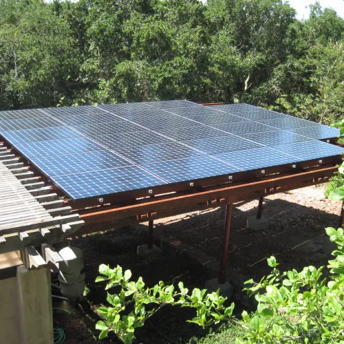 a solar panel on a roof