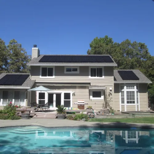 a house with a pool