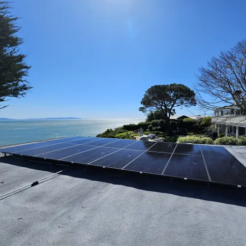 a solar panel on a roof