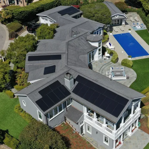 a house with a pool