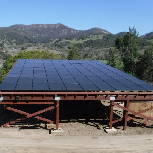 a solar panel on a roof
