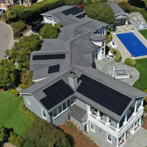 a house with a pool