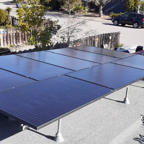 a solar panel on a roof