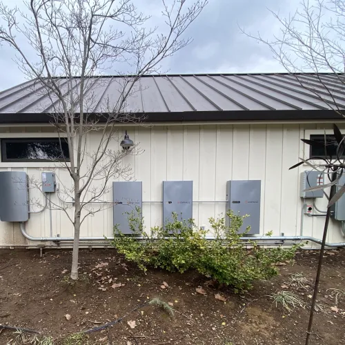 a house with a satellite dish