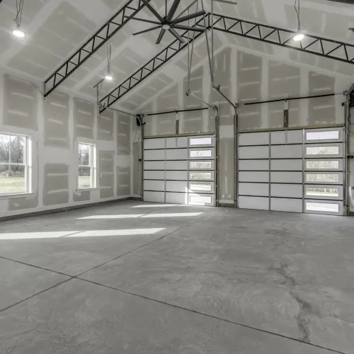 a room with a glass ceiling