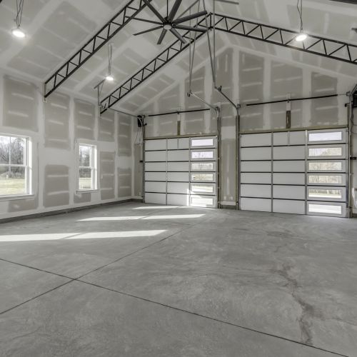 a room with a glass ceiling